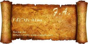 Fáth Alma névjegykártya